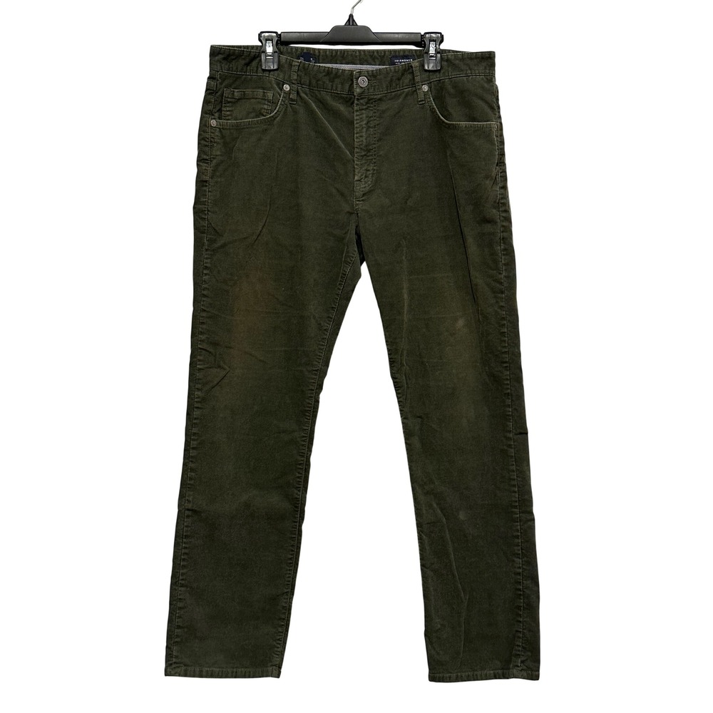 7 Diamonds Clifton‎ Slim Straight Corduroy Pants Mens Size 36x32 Olive Green